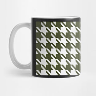 Green tea and Cream Houndstooth Mug